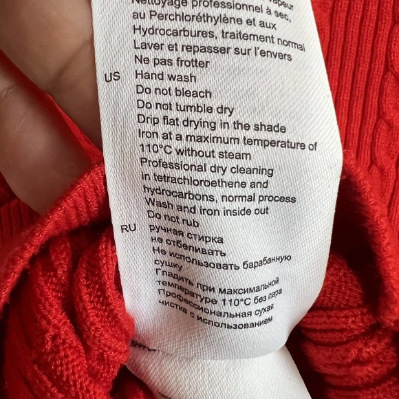 Sandro Small RED Letter Embroidery crew neck Knitted Sweater Academia Logo N17 - Picture 8 of 9